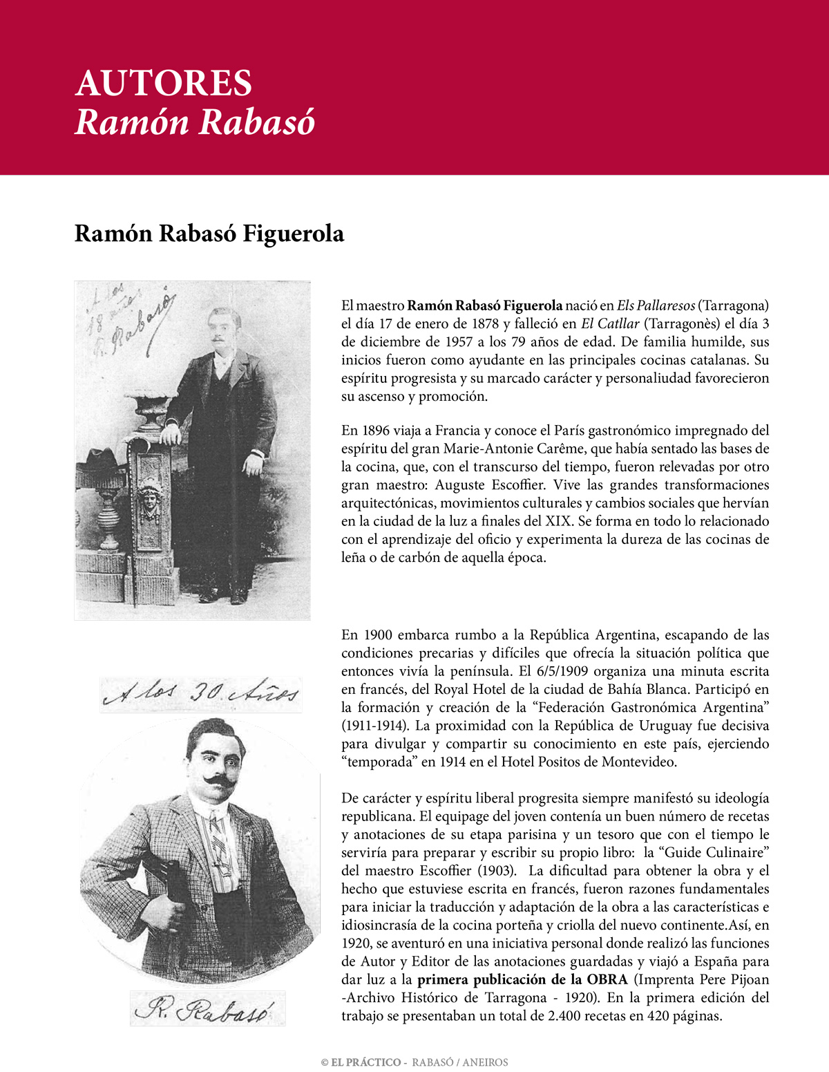 Autor – Ramon Rabasó – El Práctico – 6500 Recetas