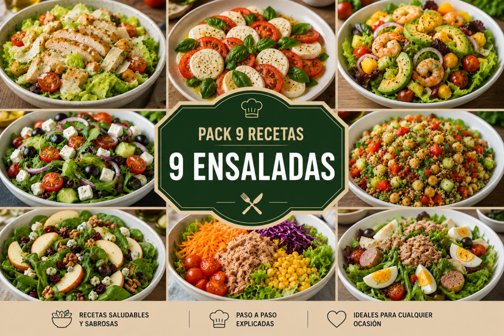 APK Android AUTO-RECETAS - EL PRACTICO. - Pack 9 Recetas ENSALADAS