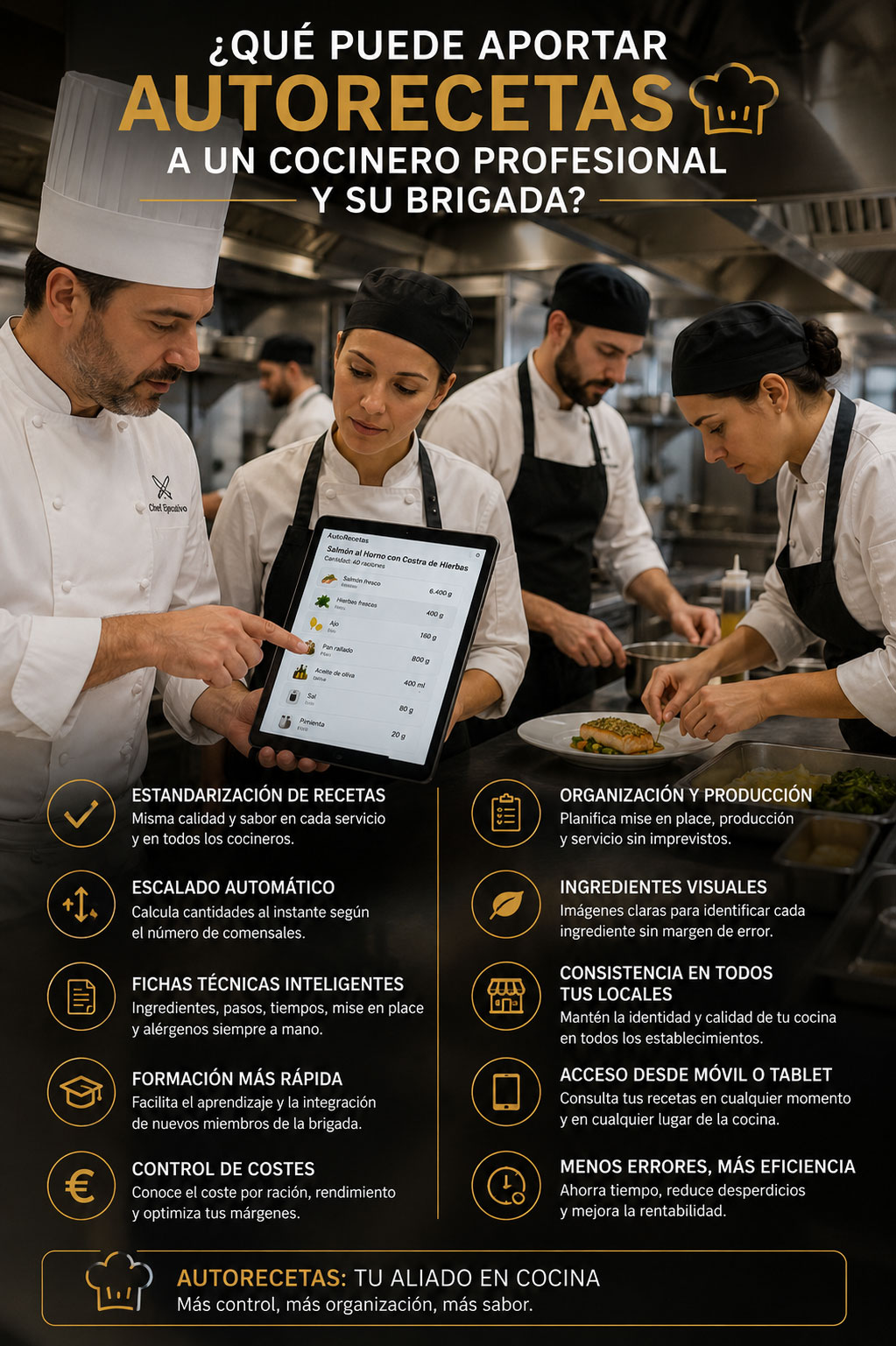 ¿Qué puede aportar AutoRecetas a un cocinero profesional y su brigada?
